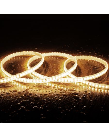 Ruban LED Dimmable Auto-redressement 220V SMD2835 120LED/m 1000 lm/m IP65 Largeur 12mm sur mesure Coupe tous les 10cm