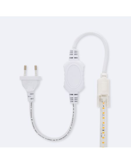 Ruban LED 220V SMD2835 120LED/m Blanc Très Chaud IP65 Largeur 12mm Coupe 100cm