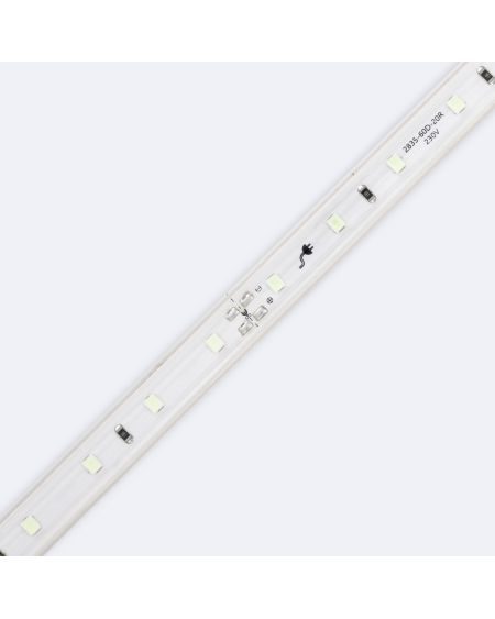 Ruban LED 220V SMD2835 60LED/m Bleu IP65 Largeur 12mm Coupe tous les 100cm
