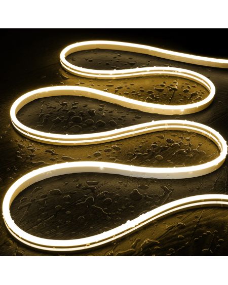 Gaine Néon LED 48V DC 120 LED/m Blanc Chaud IP65 sur Mesure Coupe tous les 5 cm