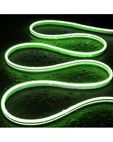 Gaine Néon LED 48V DC 120 LED/m Vert IP65 sur Mesure Coupe tous les 5 cm