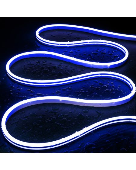 Gaine Néon LED 48V DC 120 LED/m Bleu IP65 sur Mesure Coupe tous les 5 cm