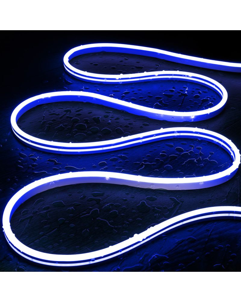 Gaine Néon LED 48V DC 120 LED/m Bleu IP65 sur Mesure Coupe tous les 5 cm