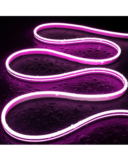 Gaine Néon LED 48V DC 120 LED/m Rose IP65 sur Mesure Coupe tous les 5 cm