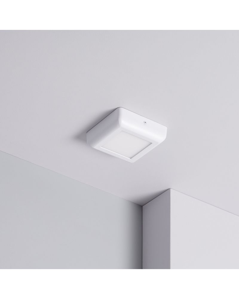Plafonnier LED Carré Métal Design White 6W 122x122mm