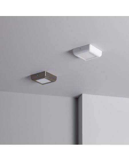 Plafonnier LED Carré Métal Design White 6W 122x122mm