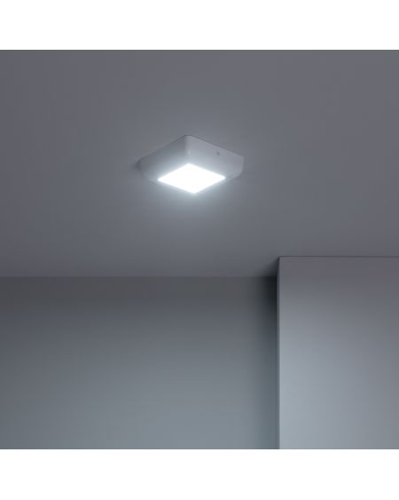 Plafonnier LED Carré Métal Design White 6W 122x122mm