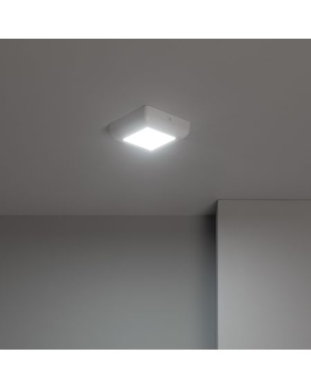 Plafonnier LED Carré Métal Design White 6W 122x122mm