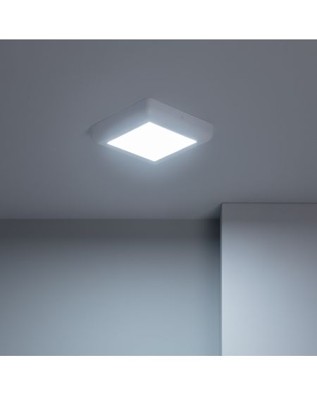 Plafonnier LED Carré Métal Design White 12W 178x178mm