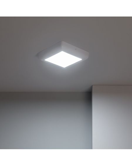 Plafonnier LED Carré Métal Design White 12W 178x178mm