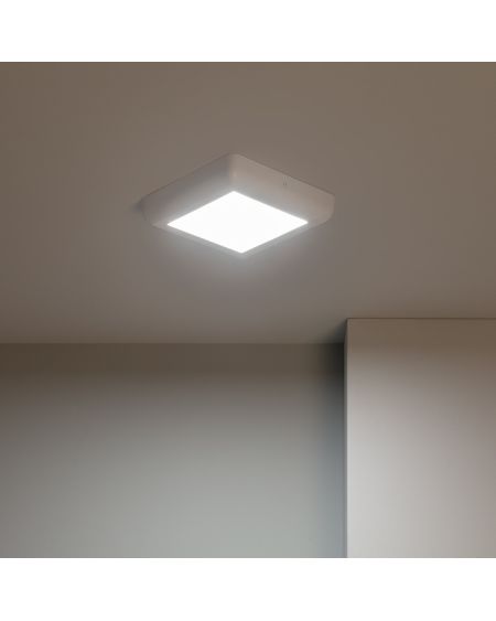 Plafonnier LED Carré Métal Design White 12W 178x178mm