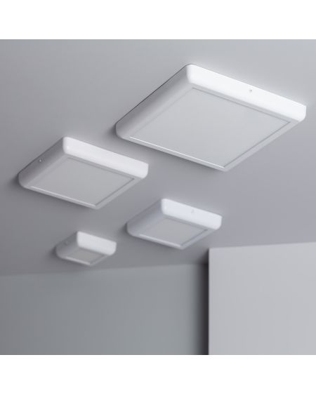Plafonnier LED Carré Métal 18W Design White 225x225 mm