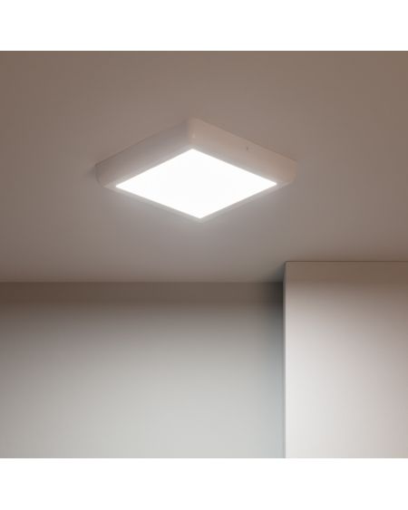 Plafonnier LED Carré Métal 18W Design White 225x225 mm