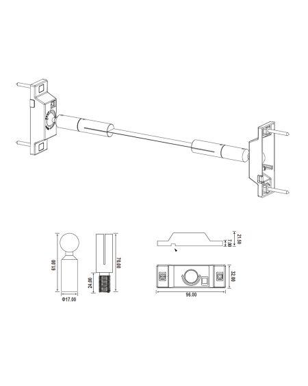 kit de Montage Aérien Line Light pour Rubans LED 12/24/48V
