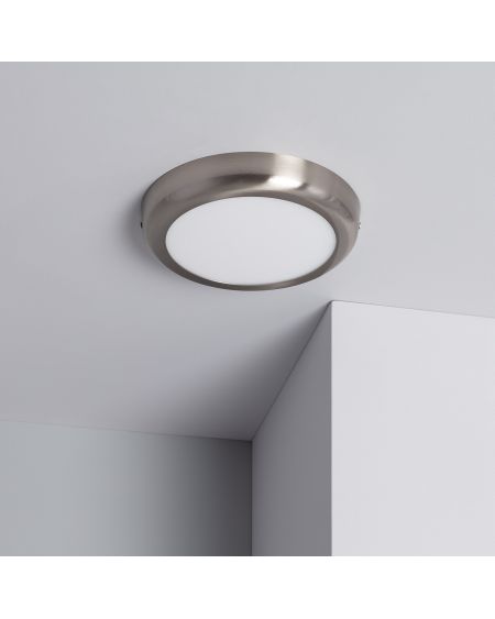 Plafonnier LED Rond Métal Design Silver 18W Ø225mm