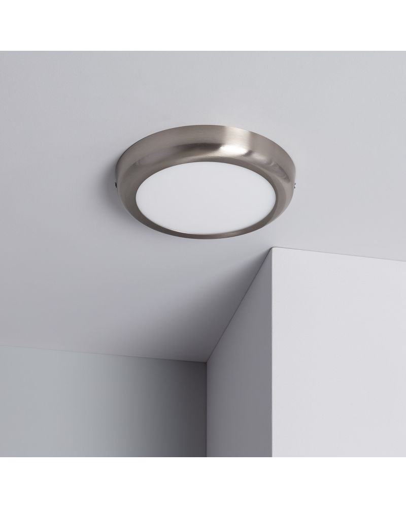 Plafonnier LED Rond Métal Design Silver 18W Ø225mm