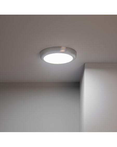 Plafonnier LED Rond Métal Design Silver 18W Ø225mm