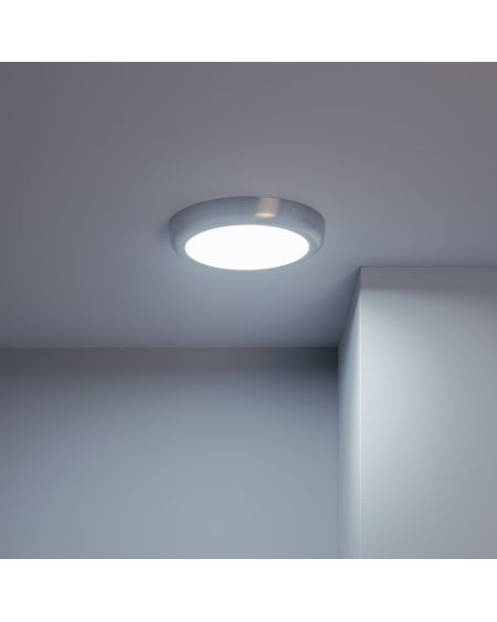 Plafonnier LED Rond Métal Design Silver 18W Ø225mm