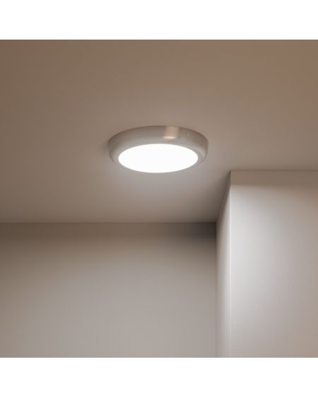 Plafonnier LED Rond Métal Design Silver 18W Ø225mm