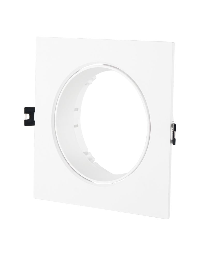 Collerette Downlight Carré Encastrable Orientable pour Ampoule LED GU10 AR111 Coupe Ø135 mm Collerette Downlight Carré Encastrable Orientable pour Ampoule LED GU10 AR111 Coupe Ø135 mm
