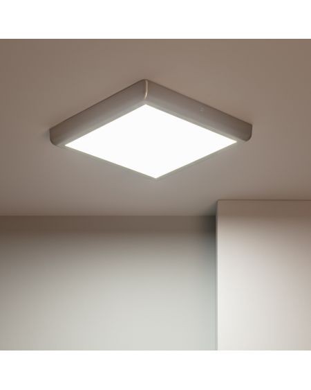 Plafonnier LED Carré 24W Métal Design Silver 300x300mm