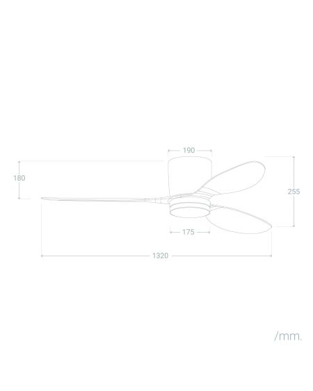 Ventilateur de Plafond Silencieux Weimar Blanc 132cm Moteur DC