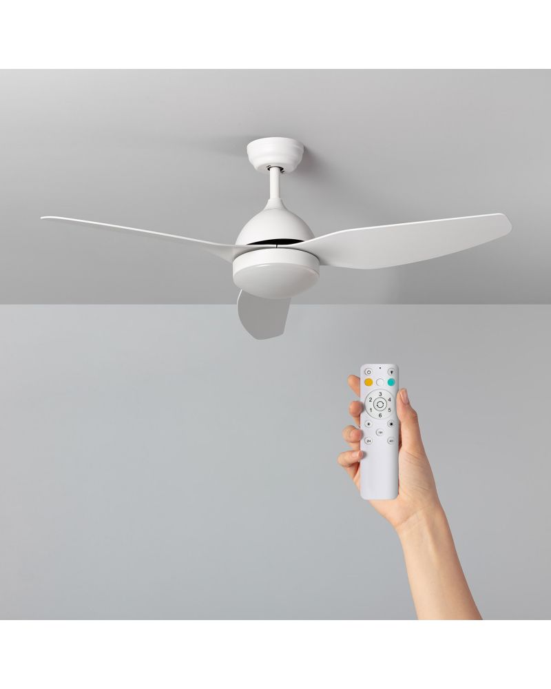 Ventilateur de Plafond Silencieux Woolworth Blanc 127cm Moteur DC