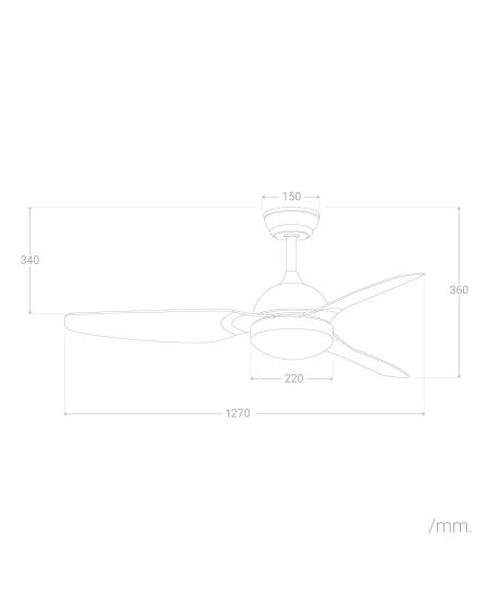 Ventilateur de Plafond Silencieux Woolworth Blanc 127cm Moteur DC