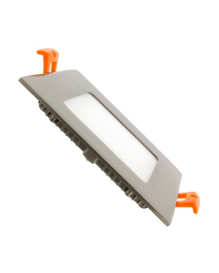 Dalle LED 6W Carrée Extra-Plate Argentée Coupe 105x105mm