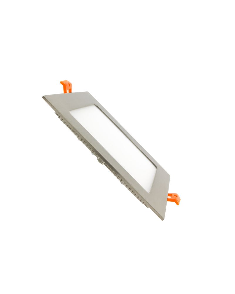 Dalle LED Carrée Extra-Plate 12W Argentée Coupe 152x152mm