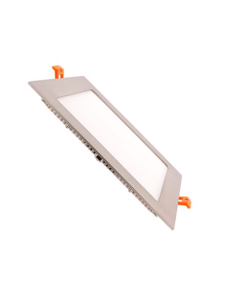 Dalle LED Carrée Extra-Plate 15W Argentée Coupe 180x180mm