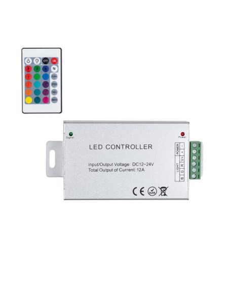 Contrôleur Variateur Ruban LED 12/24V DC RGB avec Télécommande IR High Power