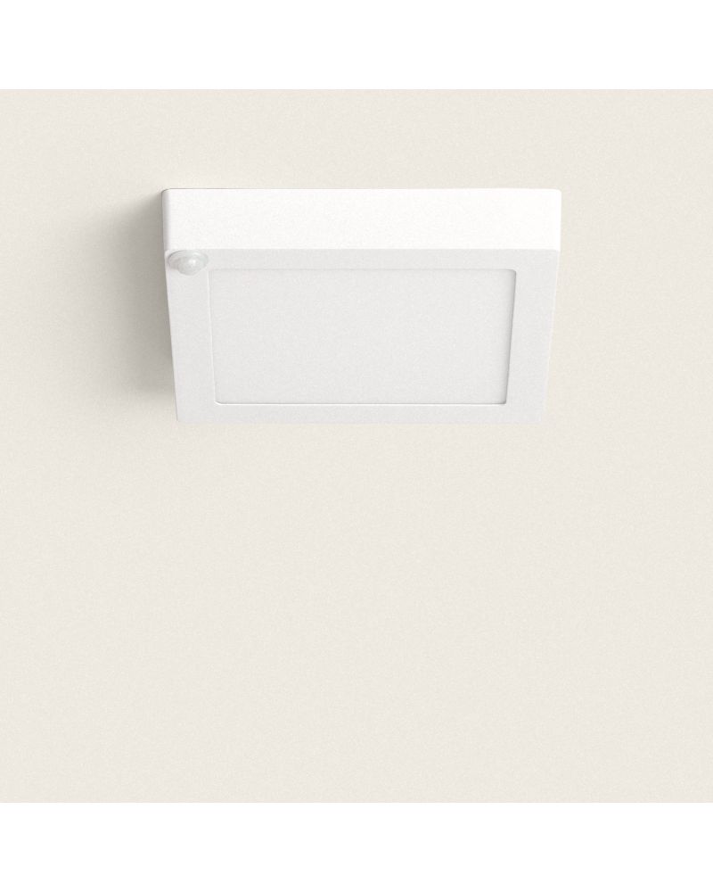 Plafonnier LED Carré avec Détecteur de Présence PIR 18W 225x225 mm