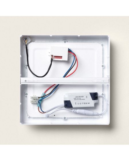 Plafonnier LED Carré avec Détecteur de Présence PIR 18W 225x225 mm