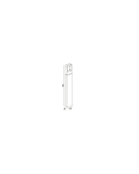 Balise LED Extérieure 6W sur Pied 80cm en Saillie Emerita