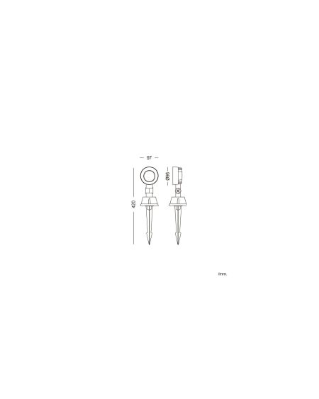 Spot LED Extérieur 3W Argo sur Piquet