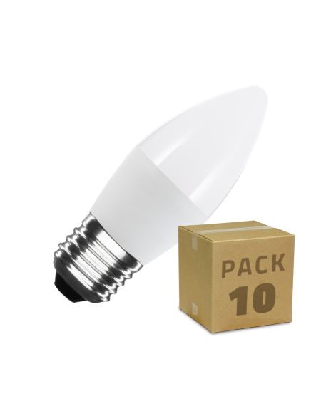 Pack 10 Ampoules LED E27 5W 400 lm C37