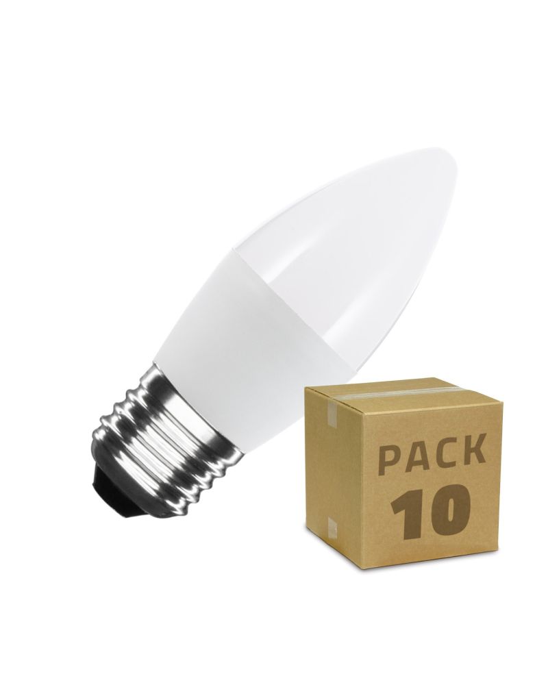 Pack 10 Ampoules LED E27 5W 400 lm C37