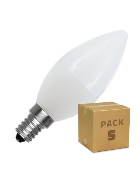 Pack 5 Ampoules LED E14 5W 400 lm C37
