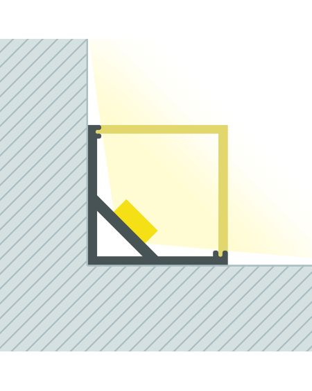 Profilé Aluminium Triangulaire d'Angle 1m pour Ruban LED jusqu'à 10mm