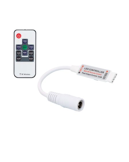 Mini Contrôleur Variateur Ruban LED 12/24V DC RGB avec Télécommande RF