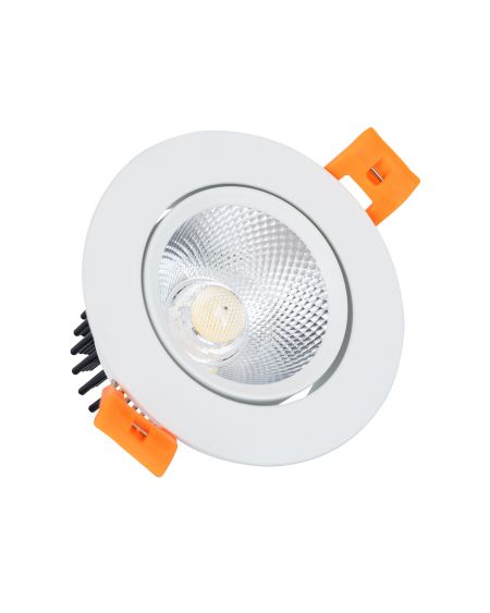 Spot LED Downlight COB Orientable Rond 7W Blanc Coupe Ø 70mm No Flicker