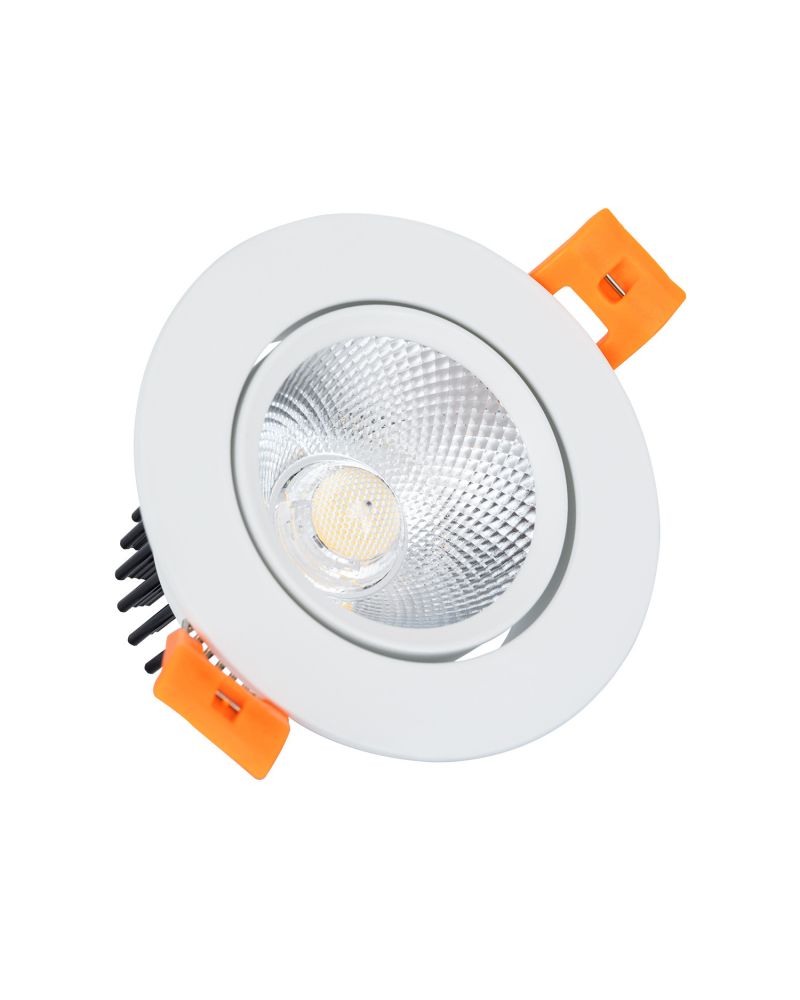Spot LED Downlight COB Orientable Rond 7W Blanc Coupe Ø 70mm No Flicker