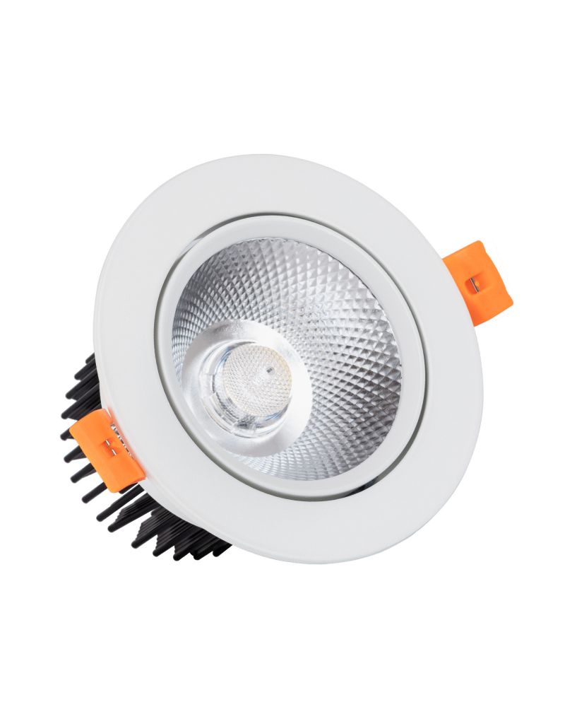 Spot LED Downlight COB Orientable Rond 12W Blanc Coupe Ø 90mm No Flicker