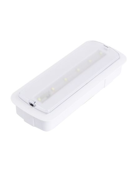 Balise de Secours LED Encastrable/En saillie 200lm Éclairage Permanent/Non Permanent coupe 246x84 mm