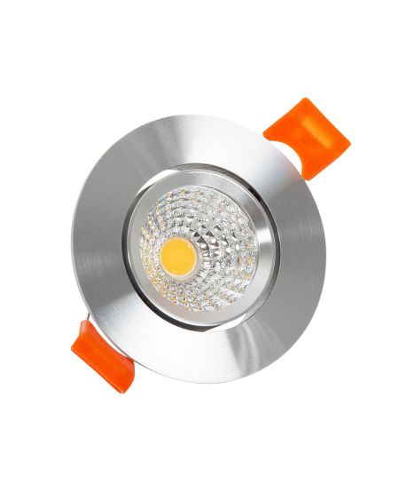 Spot LED Downlight COB Orientable Rond 5W Argenté Coupe Ø 55mm CRI90 Expert Color No Flicker