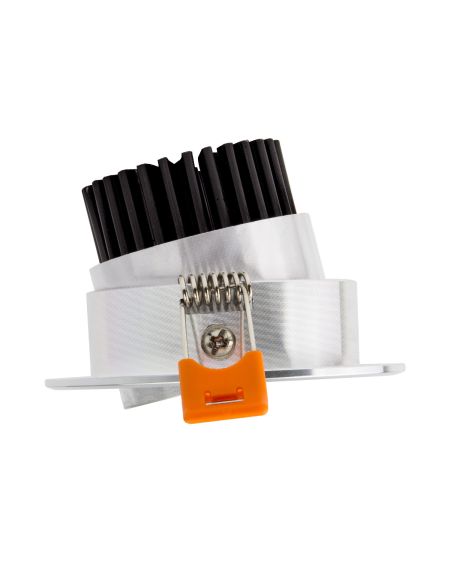 Spot LED Downlight COB Orientable Rond 12W Argenté Coupe Ø 90mm No Flicker