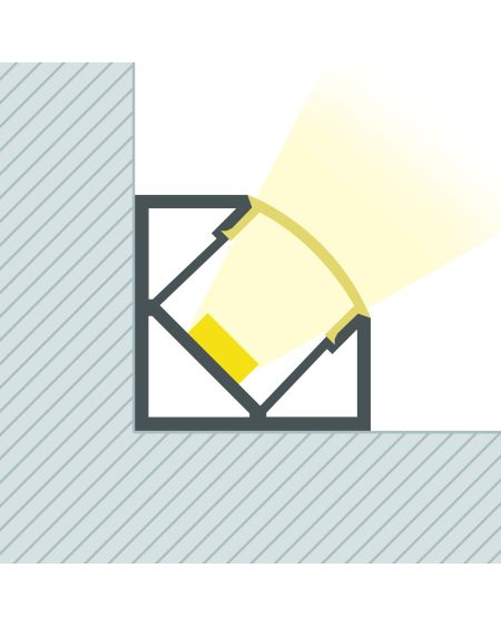 Profilé Aluminium Plat d'Angle 1m pour Rubans LED jusqu'à 10mm