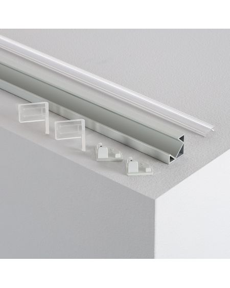 Profilé Aluminium Plat d'Angle 1m pour Rubans LED jusqu'à 10mm