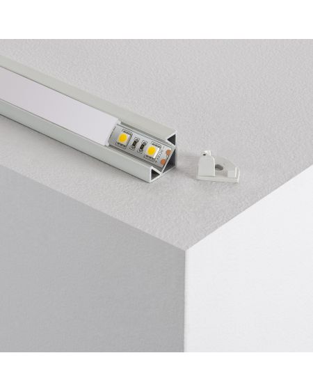 Profilé Aluminium Plat d'Angle 1m pour Rubans LED jusqu'à 10mm